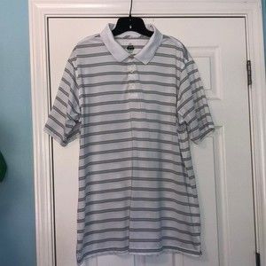 BOLLE Golf Polo Short Sleeve White Black Green Stripe Shirt Size XXL